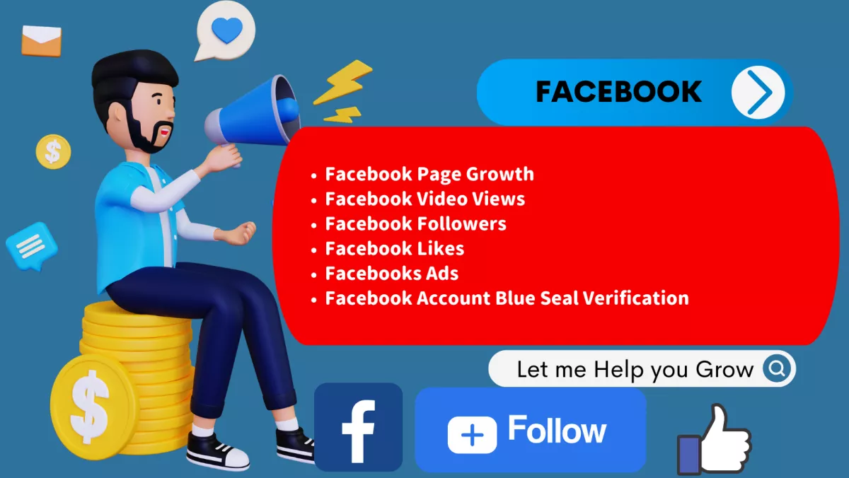 I will Provide You Facebook Likes, followers, views and Growth